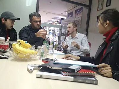 Russian client visit for discussion on glass jam jars