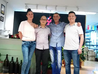 South African client on-site consultation for glass sauce bottles