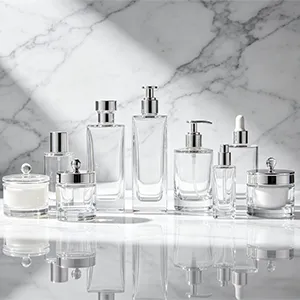 Glass Cosmetic Containers & Makeup Jars