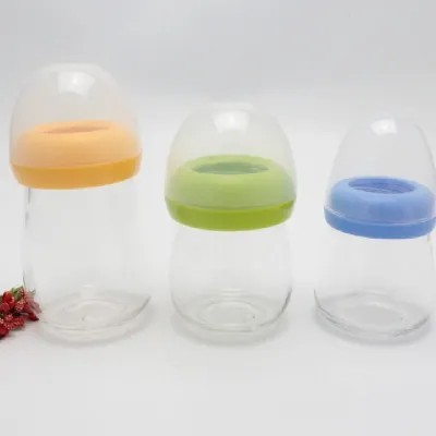 Wide-neck glass baby bottles