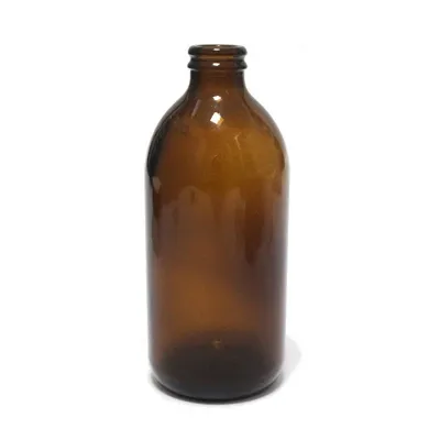 Amber round 330ml glass beer bottle