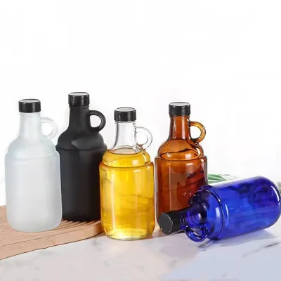 Multi-color glass beer bottles with handle (1000ml)