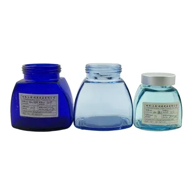 Blue glass coffee jars (50g / 100g / 200g)