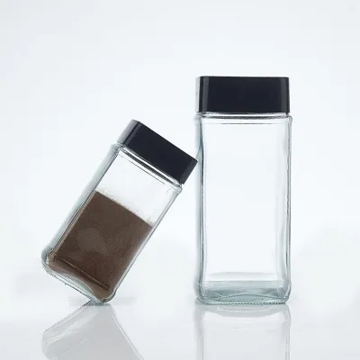 Square glass coffee jars (50g / 100g / 200g)