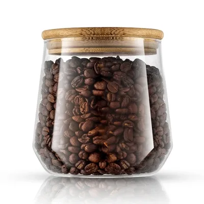 Heat resistant borosilicate glass coffee jars