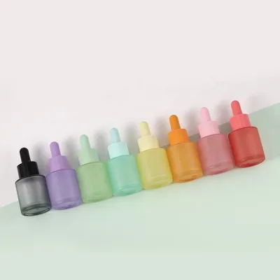 Flat-shoulder glass dropper bottles
