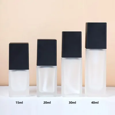 Glass pump bottles for foundation packaging