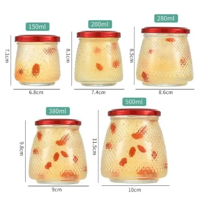Available glass food storage bottle styles