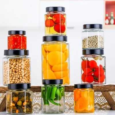 Available glass food storage bottle styles