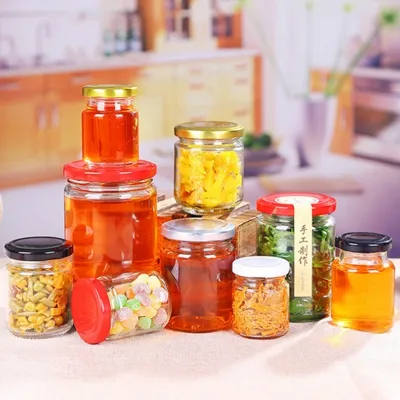 Available glass food storage bottle styles