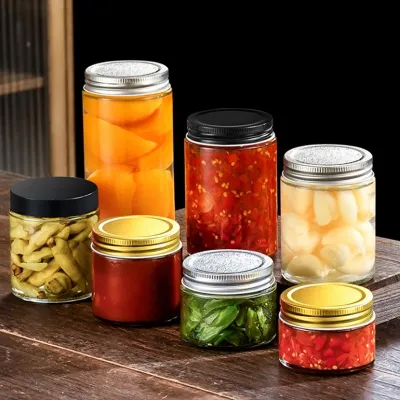 Available glass food storage bottle styles