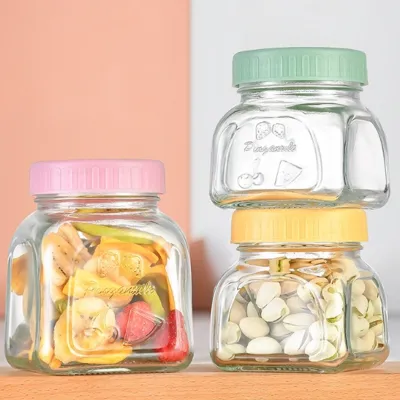 Available glass food storage bottle styles