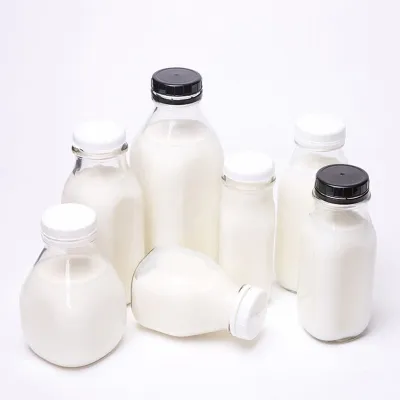 Square glass milk bottles (300ml / 400ml / 500ml / 1000ml)