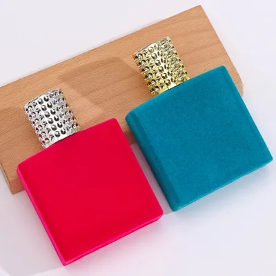 Square velvet-finish glass perfume bottles (50ml)