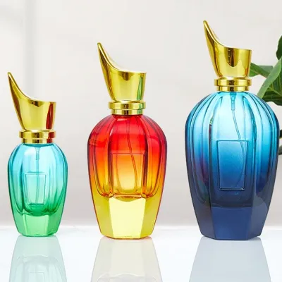 Thick-bottom round glass perfume bottles with 15mm crimp neck