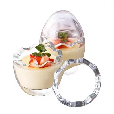 Egg-shaped glass pudding jars (100ml)