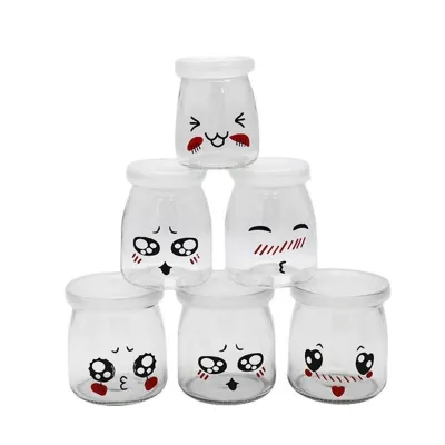 Patterned glass pudding jars (100ml / 150ml / 200ml)