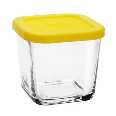 Square glass pudding jars with plastic cap (150ml)