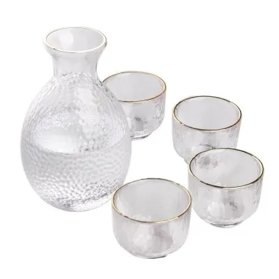 Frosted glass sake bottle sets