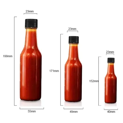 Available glass sauce bottle styles