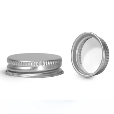 Silver aluminum PE-lined caps