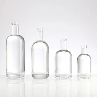 Round glass spirits bottles (100ml / 200ml / 375ml / 500ml / 750ml / 1000ml)