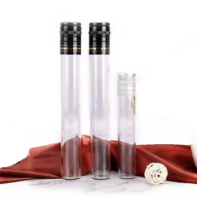 Tube-style high borosilicate glass liquor bottles (50ml / 100ml)