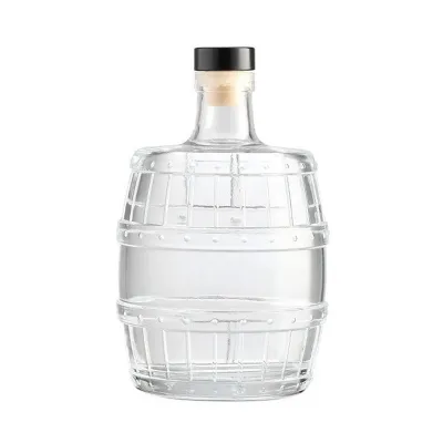 Barrel-shaped glass spirits bottles (500ml)