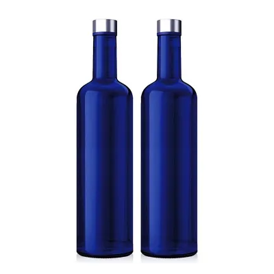 Blue glass spirits bottles (750ml)