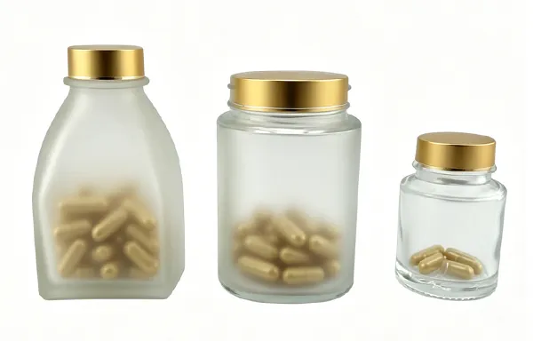 Glass Health Supplement Bottles (Wide Mouth Packer Bottles)