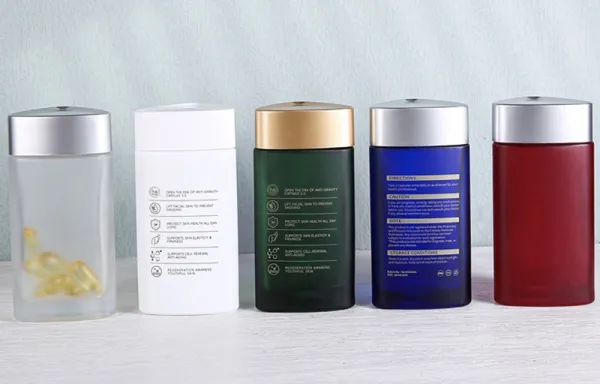 Glass Health Supplement Bottles (Wide Mouth Packer Bottles)