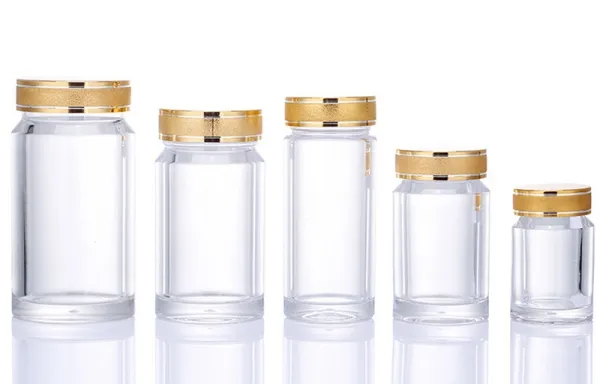 Glass Health Supplement Bottles (Wide Mouth Packer Bottles)