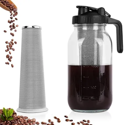 Mason jar pitcher for cold brew coffee