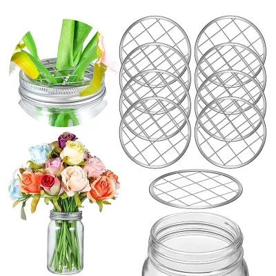 Flower frog lids for regular-mouth Mason jars