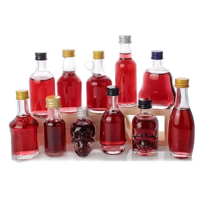 Mini glass liquor bottles with screw cap (50ml)